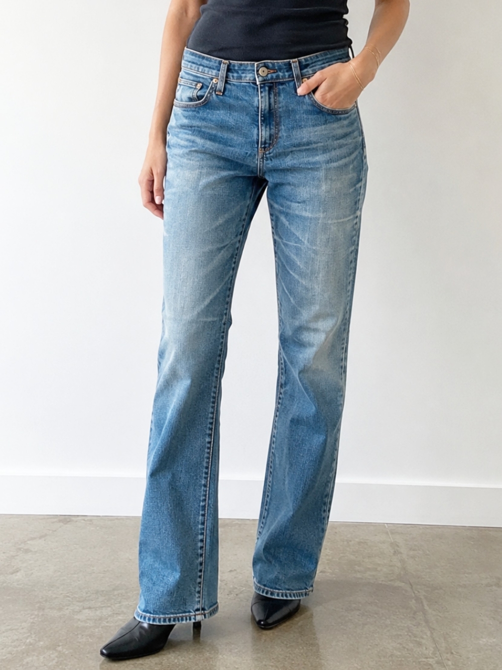AG The Stilt Cigarette Leg Jeans Women's 31x30 Blue Mid Rise Stretch Denim